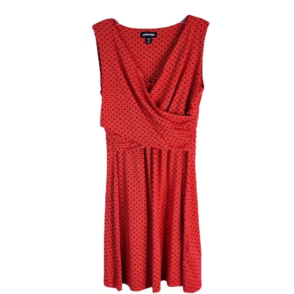 Lands' End Red Midi Dress